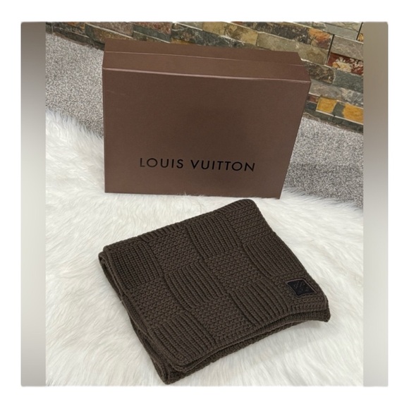 Louis Vuitton Damier Ebene Wool Scarf ✨ - Picture 2 of 10